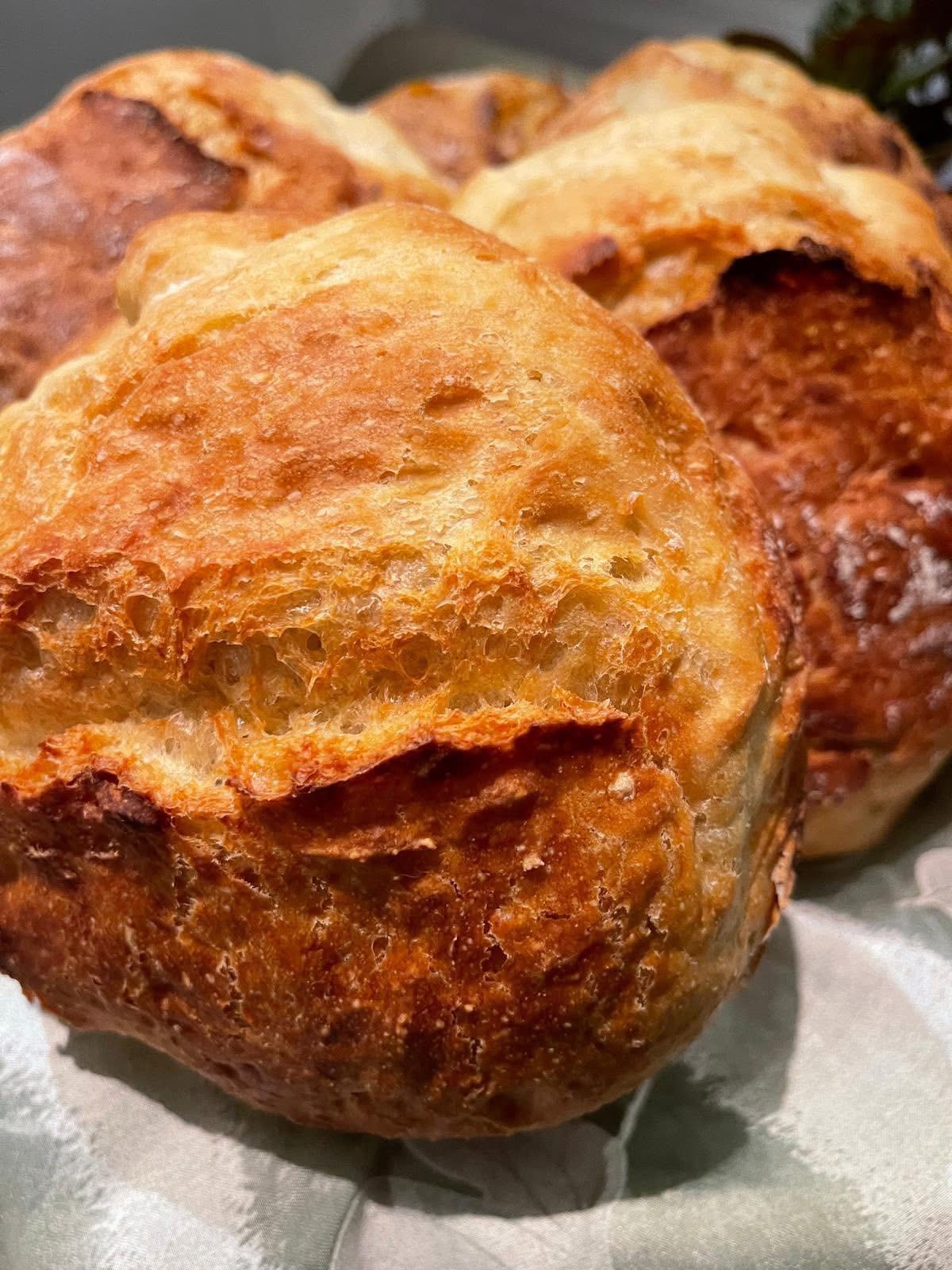 Artisanal crusty bread from Cozy Acres Bakery
