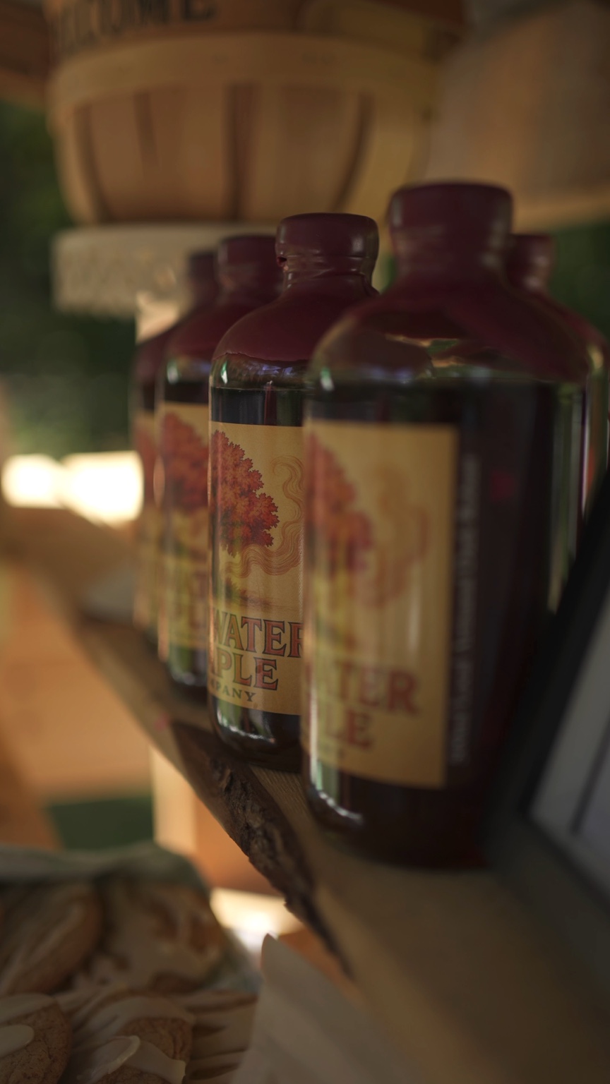 Coldwater Maple bottles at the weekend farmstand