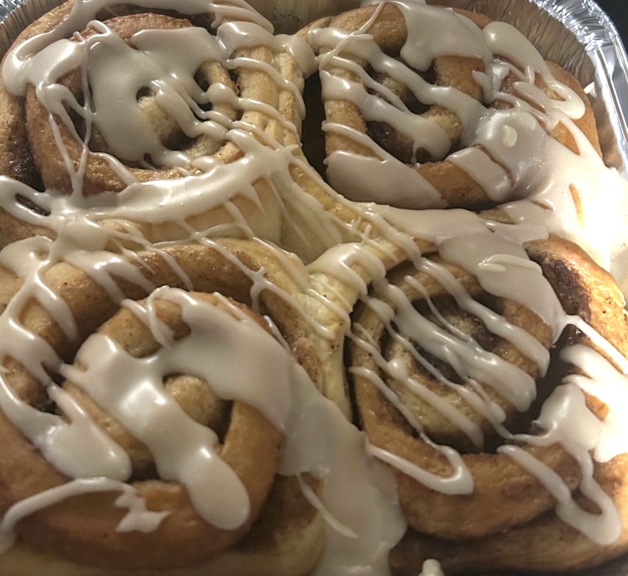 Maple cinnamon rolls from Cozy Acres Bakery